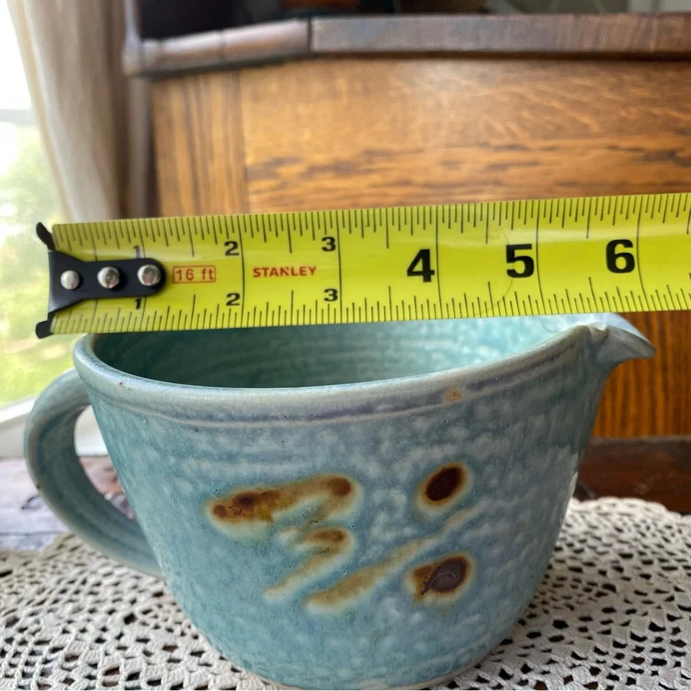 Studio Pottery Bowl with Handle & Pour Spout EUC